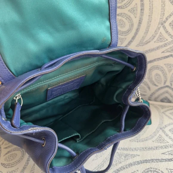 Coach Leather Mini Backpack in Periwinkle Blue & Turquoise - Picture 6 of 13